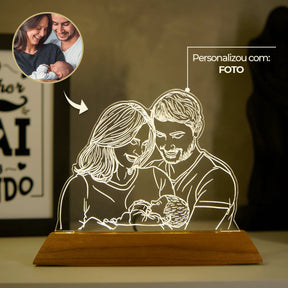 Luminária Pai | Personalizada Com Foto, Frase e Música